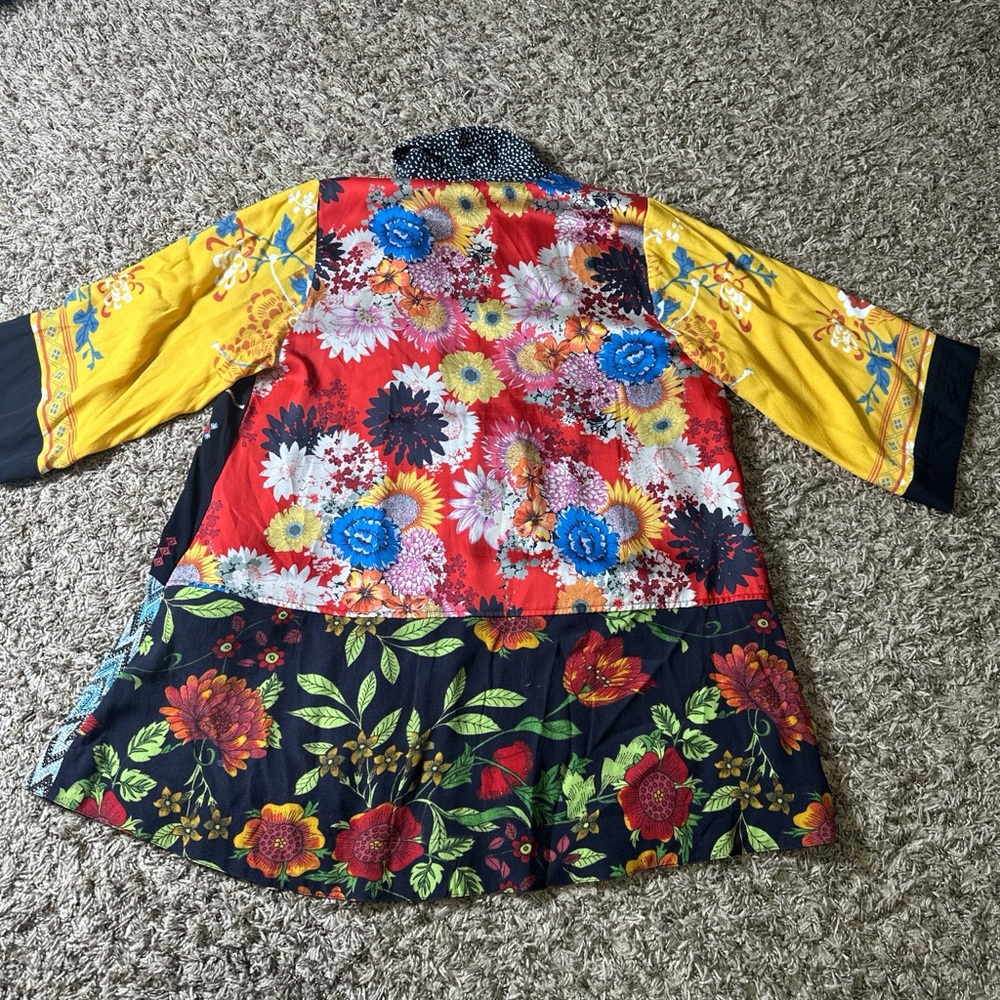 John Mark Multicolor Embroidered Patchwork Kimono… - image 6